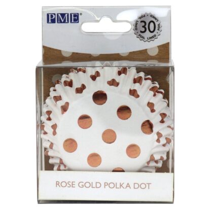 Baking Cups Rose Gold Polka Dot