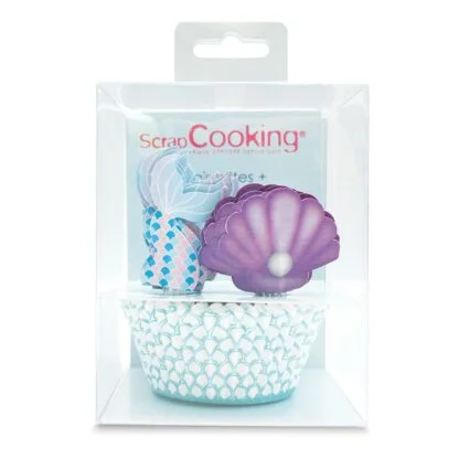Baking Cups & Toppers Zeemeermin Set/24