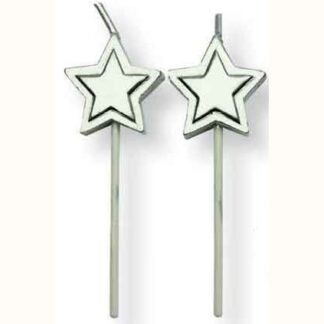 PME Candles Silver Stars pk/8