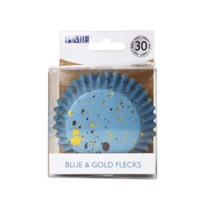 Baking cups blauw en goud