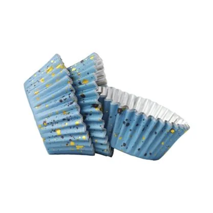Baking cups blauw en goud